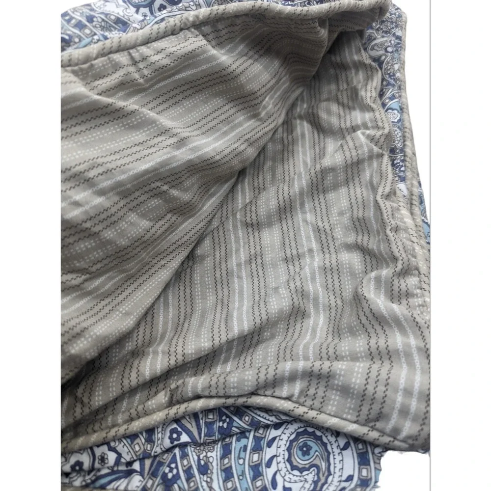 Revman International Stone Cottage Blue Medallion  2‎ Shams  Zip Close EUC 20x36